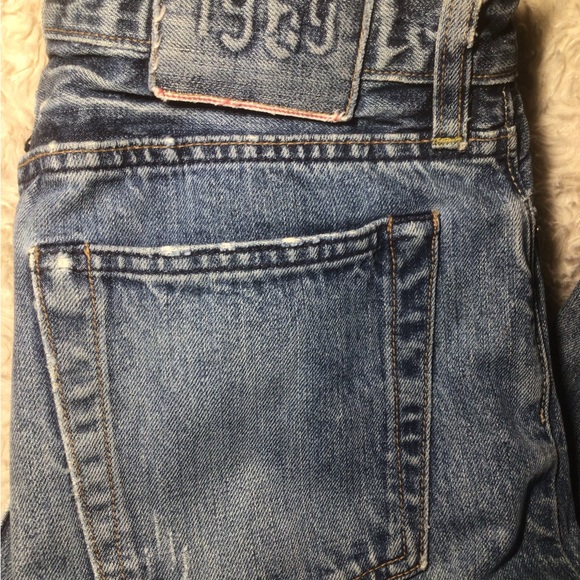 GAP 1969 Denim Blue Jeans mens Button Fly Straight Fit 31/31 Y2K - Picture 2 of 10